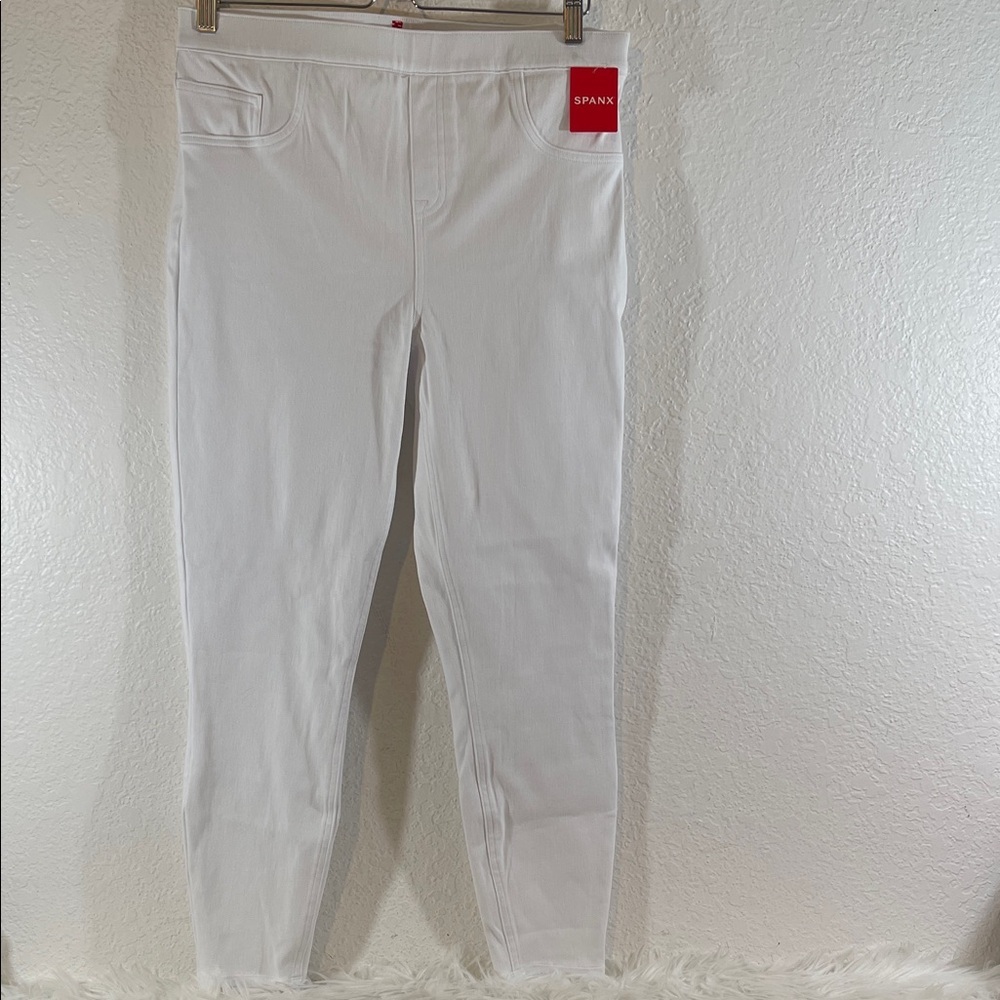 SPANX Jean-ish Ankle Leggings White Size XL Back Pockets NEW - Picture 3 of 14